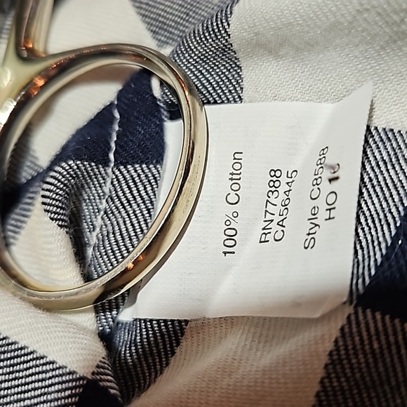 J Crew Factory | Navy and White Checked Perfect Fit Shirt - Picture 5 of 9